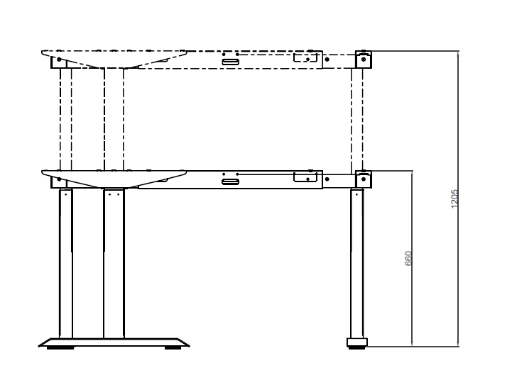 Disegno del tavolo in piedi a 90°-1