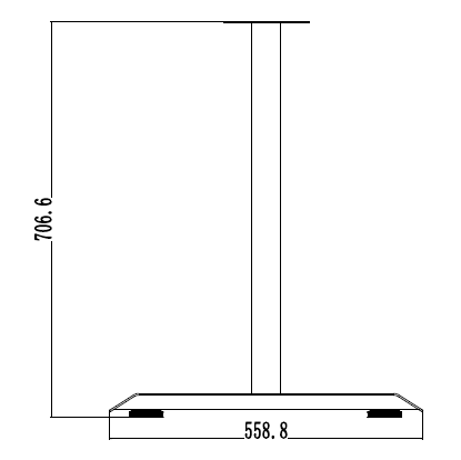 Gamba a T a tubo quadrato con disegno di scorrimento 